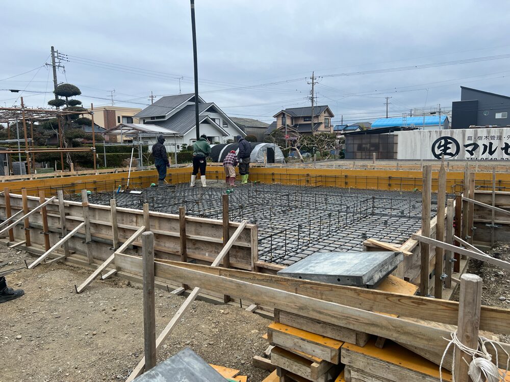 新築配筋検査後基礎工事